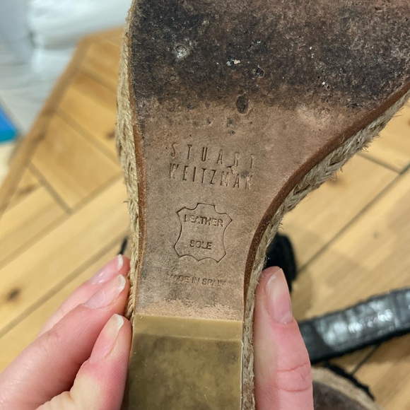 Stuart Weitzman Alex Ankle Wrap Wedge Sandals Black size 7 comfort & elegant. - Picture 9 of 10